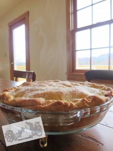 Make pie from scratch: crust made from real butter is better, and easy to make. This one is just out of the oven and you can see the steam rising from the freshly baked pie! Recipe at Bean & Bantam.